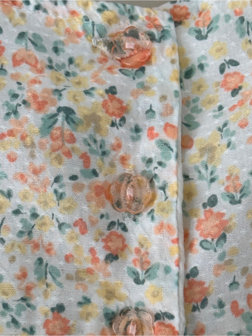 Haute Hippie 24M Floral Cotton Dress | Peach & Yellow Flowers | Lined - Picture 4 of 7